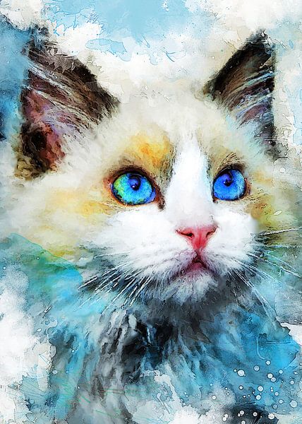 cat 10 animals art #cat #cats #kitten by JBJart Justyna Jaszke