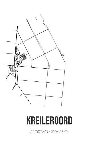 Kreileroord (Noord-Holland) | Map | Black and White by Prints of Place
