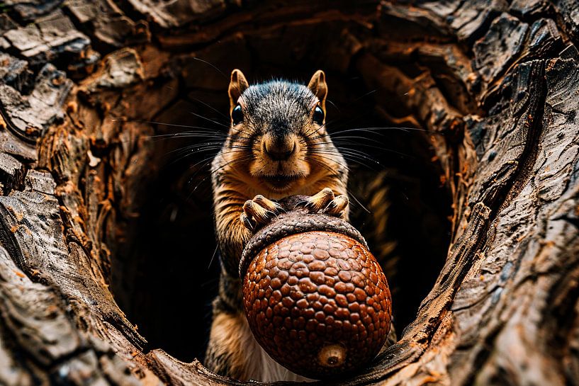 Squirrel with large acorn by Art & Soul Creations