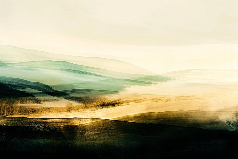 Abstract landscape with natural tones by Art & Soul Creations