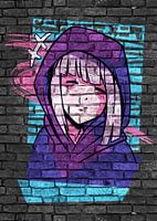 Anime Mädchen mit Hoodie