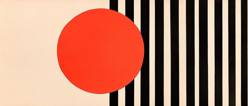 Geometrisches Motiv mit rotem Kreis von Poster Art Shop