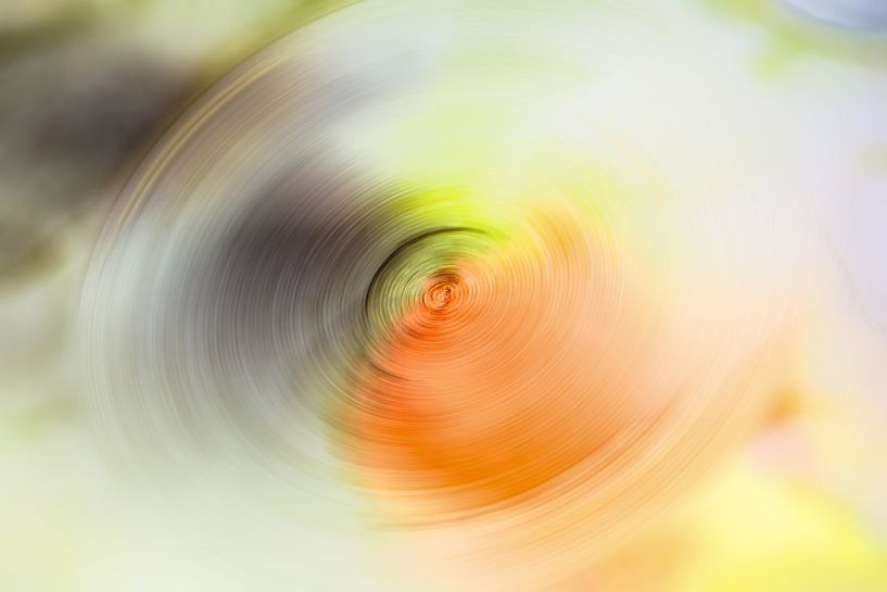 Abstrakte Alcohol-Ink-Malerei, digitalisiert, gelb grün, kreisfömig von GH Foto & Artdesign