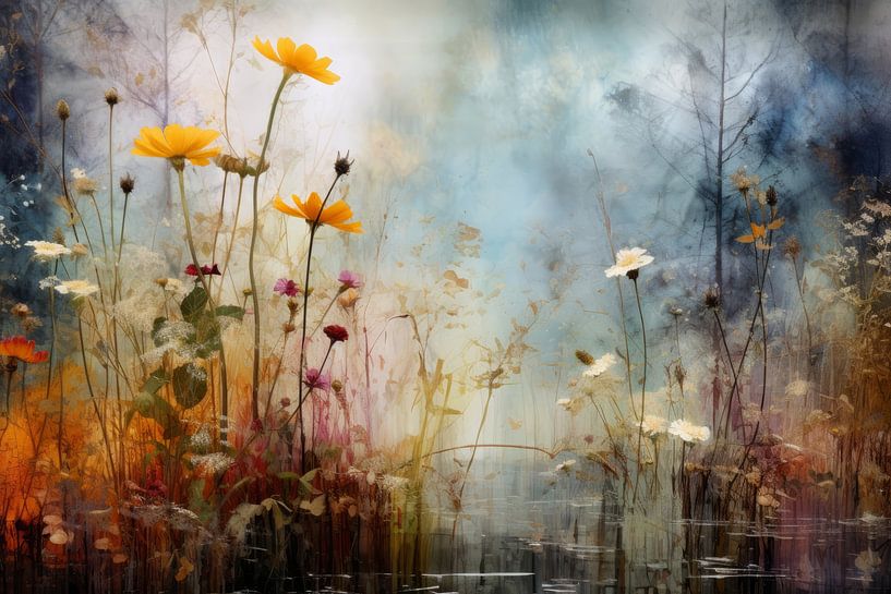 Landschaft mit Blumen "Altweibersommer" von Studio Allee