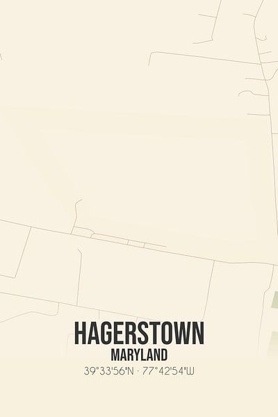 Alte Karte von Hagerstown (Maryland), USA. von Ortsdrucke
