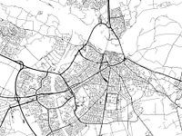 Kaart van Nijmegen in Zwart Wit