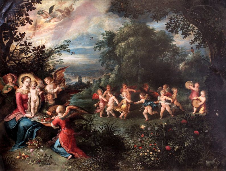 Maagd en kind in een landschap, Frans Francken (II) &amp; Abraham Govaerts van Meesterlijcke Meesters