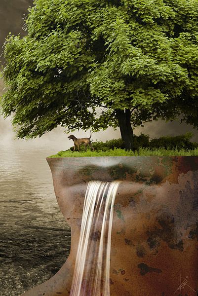 The waterfall - H. Fischer by mimone art