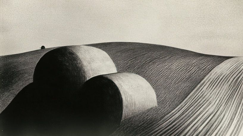 Hay bales on land by Franka Poulain