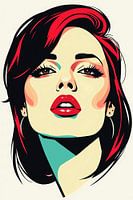 Pop-Art-Girl mit roten Lippen