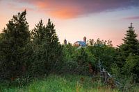 Vue sur la maison Fichtelberg en été
