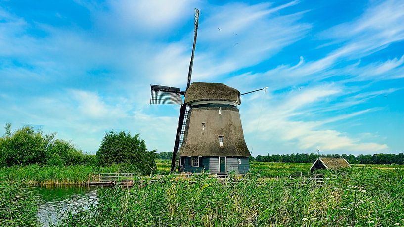 Polder mill Heerhugowaard by Digital Art Nederland