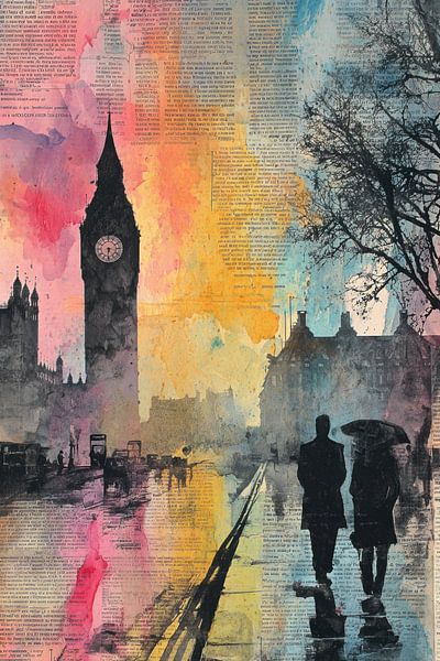 Paysage urbain - London Dreamy Painting par BowiScapes Art Abstrait  et digital