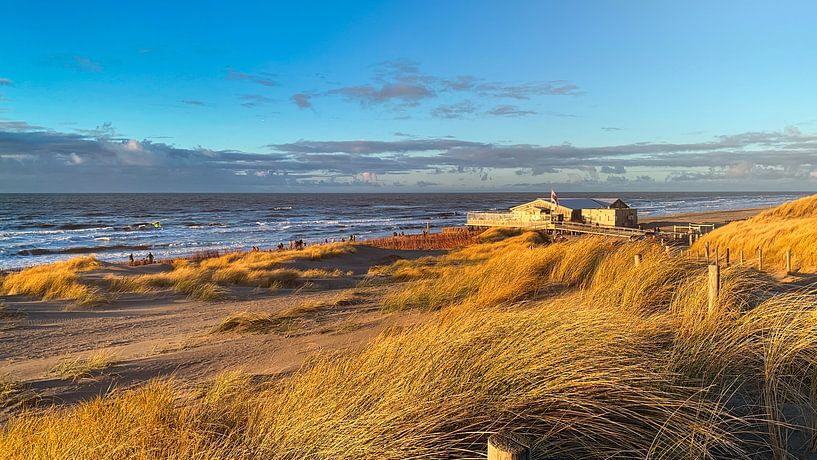 Beach tent seen from the dunes by Digital Art Nederland