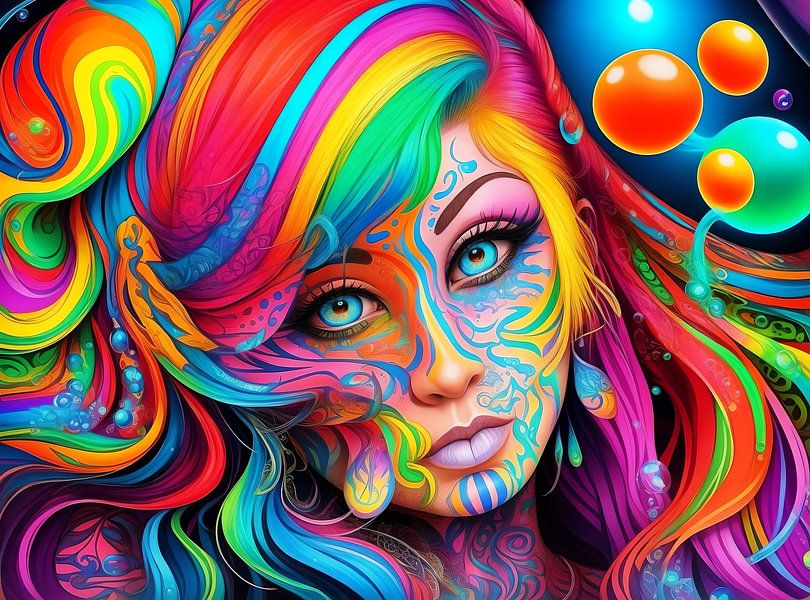 Die Frau mit den Tattoos im Gesicht II von DeVerviersBelgium