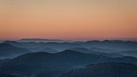Morning red over the Palatinate Forest - View of the Palatinate Forest from the Rehbergturm.