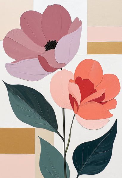 Flower Painting in Pastel - Modern Art for Wall Decoration. by AVC Art Studio