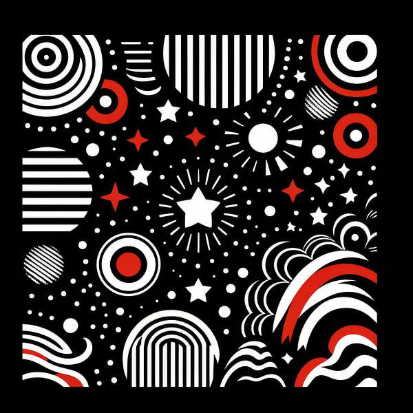 Black White Red - baby contrast by Little Swans Studio