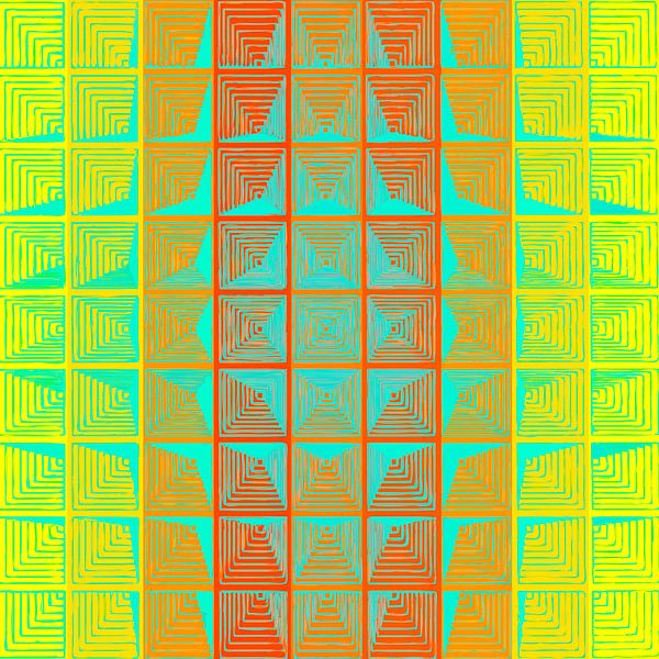 Retro abstractie geïnspireerd door Mondriaan en Panton van Mad Dog Art