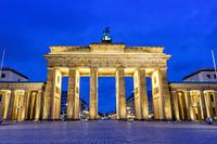 Berlin, Germany - April 23, 2021: Brandenburg Gate at night in Berlin, Germany.