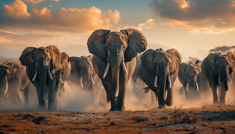 Elefantenherde Panorama-Filmsequenz von TheXclusive Art