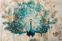 Abstract peacock with colourful feathers