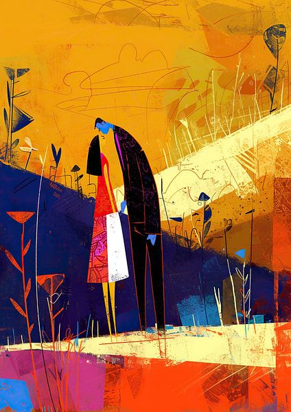 Modernes Porträt | Bunte Verbindungen von ARTEO Gemälde