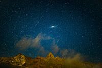 Andromeda-Galaxie über den Schweizer Bergen