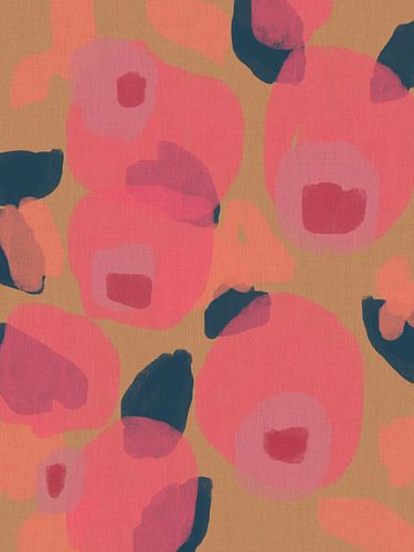 Rosa Blumen. Abstrakt Botanisch Mixed Media von Dina Dankers