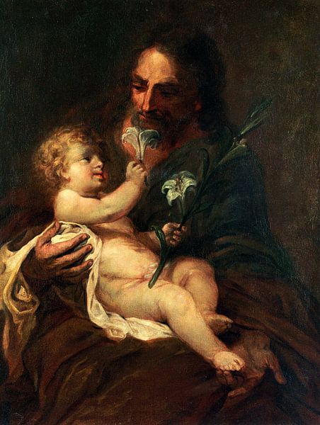 Bolome Esteban Murillo, Heiliger Josef mit dem Erlöserkind von finemasterpiece