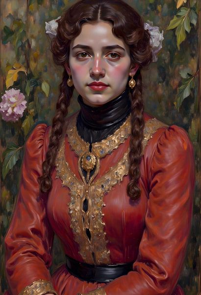 Portrait of a fighter in the garden - Neo Classic Art Painting by FRESH Fine Art