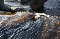 Stones in clear flowing water
