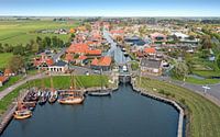 Luftaufnahme der Stadt Workum in Friesland, Niederlande