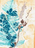 Feuilles botaniques bleu jaune