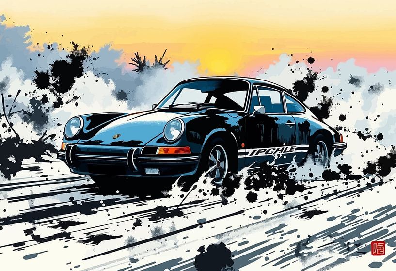 Porsche 911 Carrera - Drifting Spirit Japanische Kunst von MIROKKU