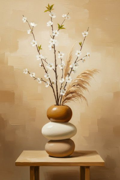 Nature morte Japandi Sérénité en équilibre naturel par By Marjolein Design