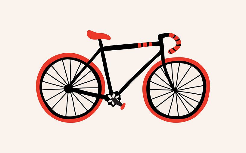 Fahrrad in Rot und Schwarz von Studio Miloa