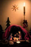 Petite crèche avec Jésus, Joseph et Marie