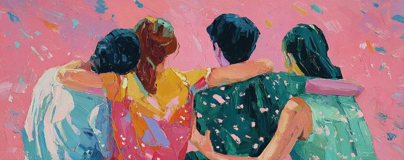 Zusammengehörigkeit in leuchtenden Farben von Wunderbare Kunst