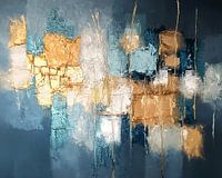 Reflets dorés en bleu