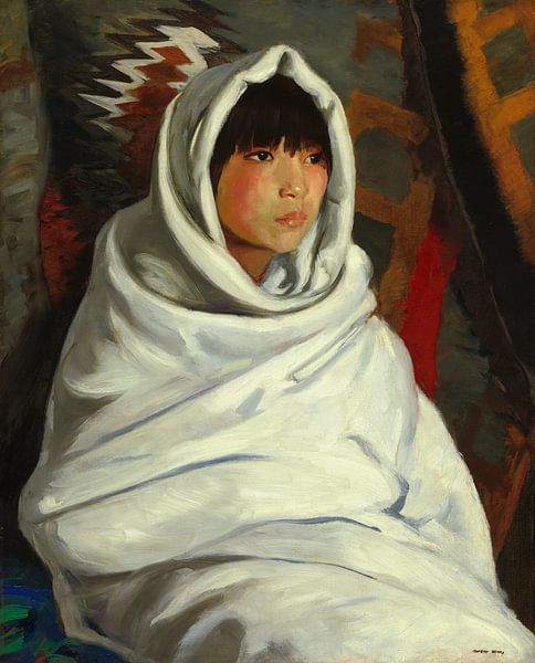 Indian girl in white blanket by Meesterlijke vondsten