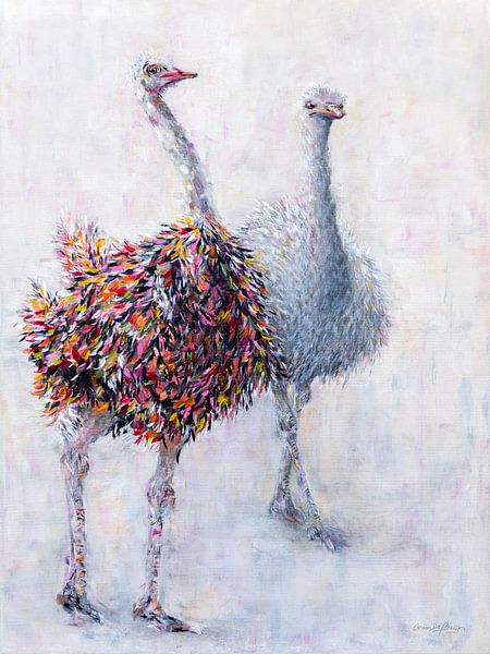 Straußenpaar von Carmen de Bruijn