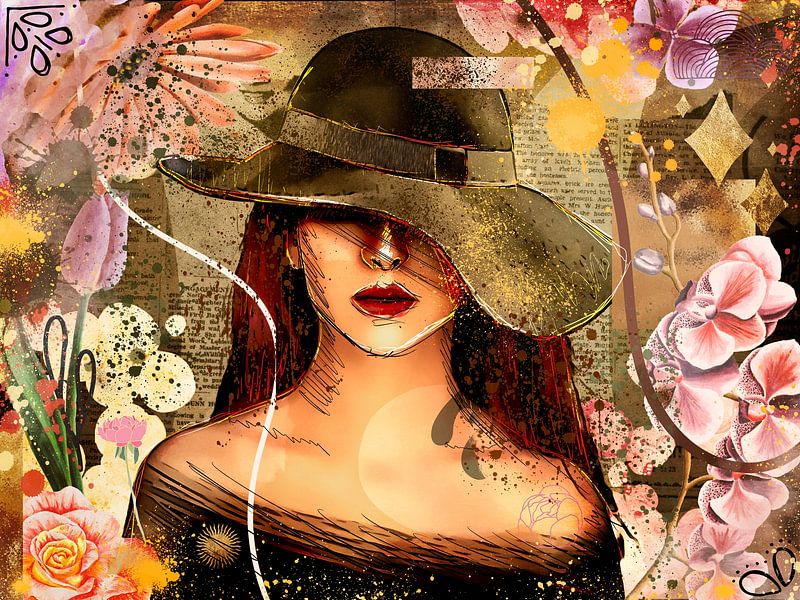 Portrait vintage en techniques mixtes par Arjen Roos