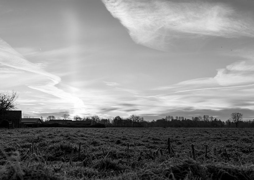 vue large avec le soleil levant par Lieke van Grinsven van Aarle