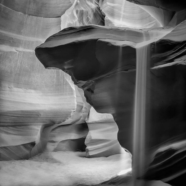 ANTELOPE CANYON Pouring Sand black &amp; white by Melanie Viola