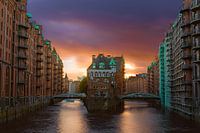 Speicherstadt Hamburg at sunset