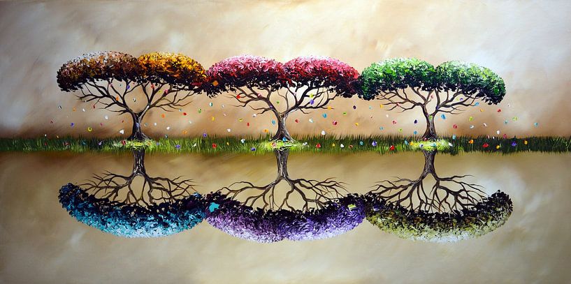 Bunte Jahreszeiten von Gena Theheartofart