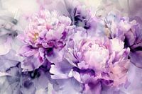 Purple Wasserfarben Abstrakter Pfingstrosen Garten