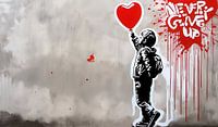 Urban - Boy with Balloon - Never give up - Hommage Banksy