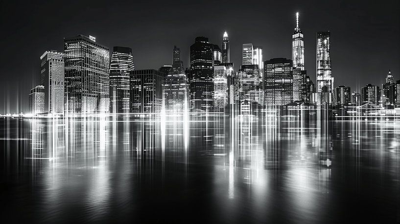 Monochrome city panorama by Karina Brouwer